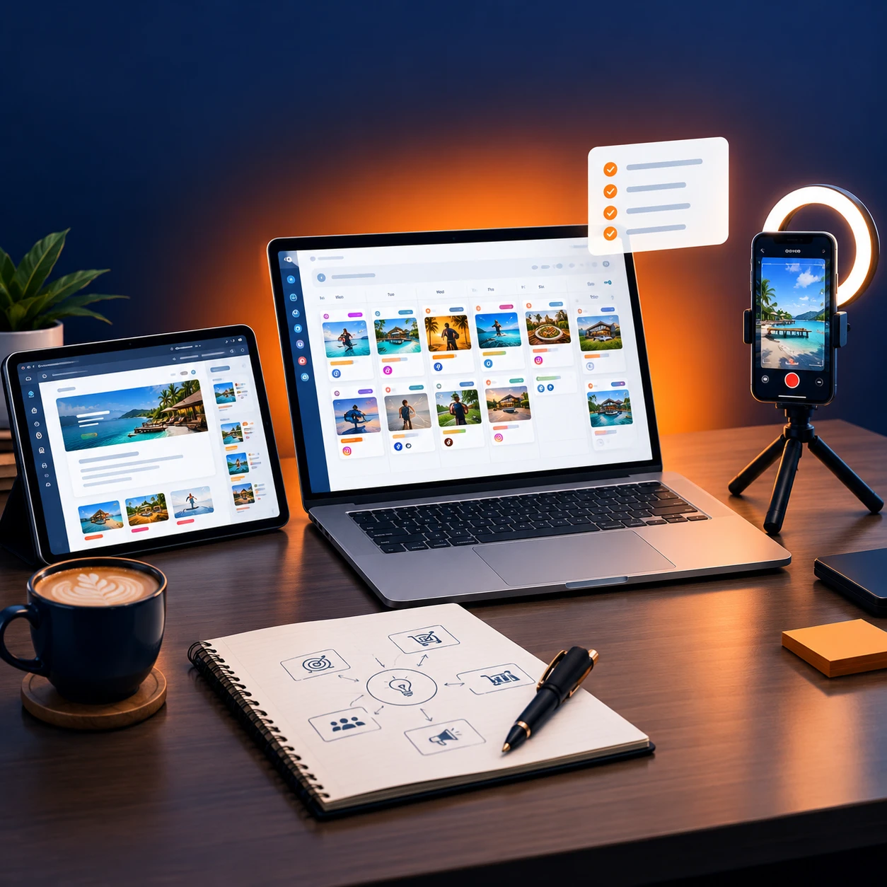Nexify Solution team workspace — content calendar, video production and website design