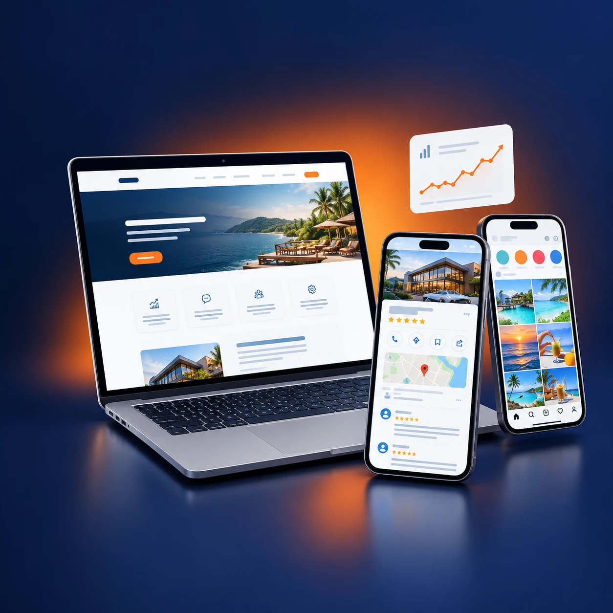 Website, Google Business Profile and social media mockups by Nexify Solution